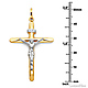 Large Tapered Crucifix Pendant in 14K Two-Tone Gold - Classic thumb 1