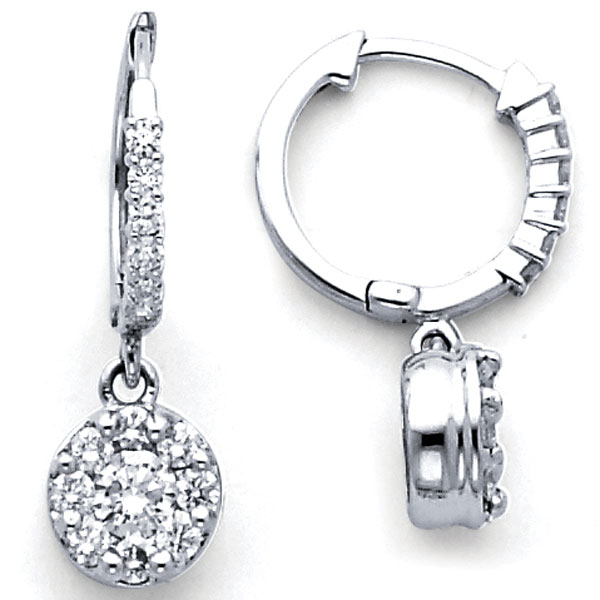 18K Fancy Diamond Earrings .67ctw