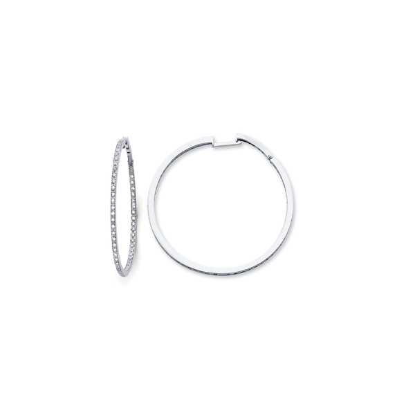 14K Diamond Hoop Earrings .43ctw