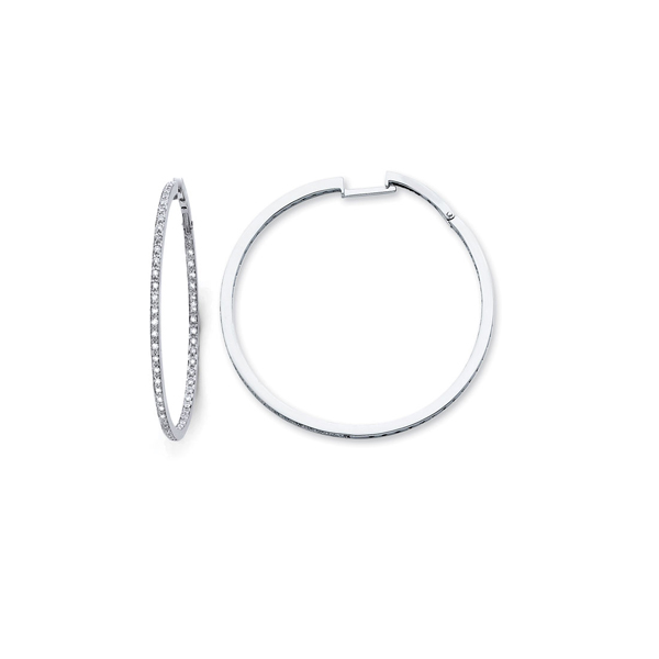 14k Diamond Hoop Earrings .37ctw