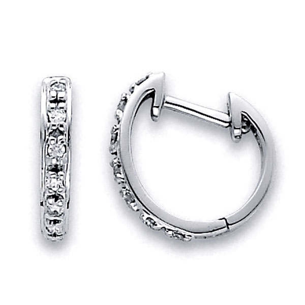 14K White Gold Fancy Diamond Earrings .21ctw