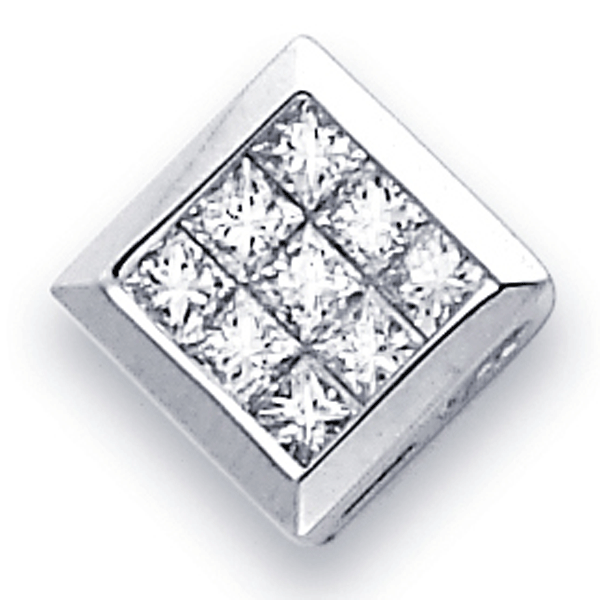 14K Nine Stone Diamond Pendant 0.47 ctw