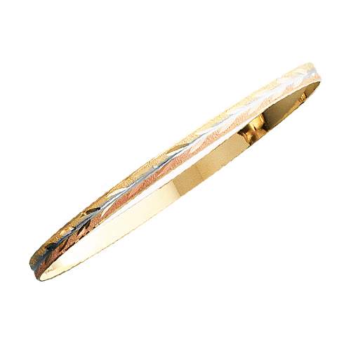 14K Tri-Color Bangle Bracelet