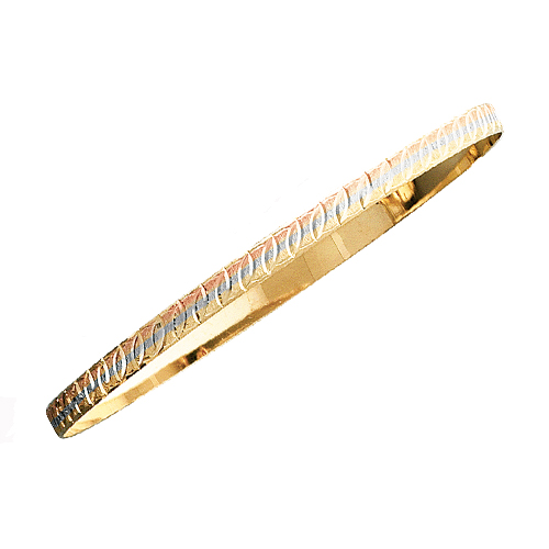 14K Tri-Color Gold Bangle