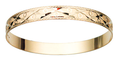 14k Solid XO Bangle