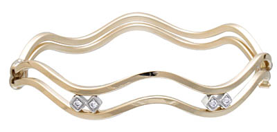 14k Cubic Zirconia Bangle