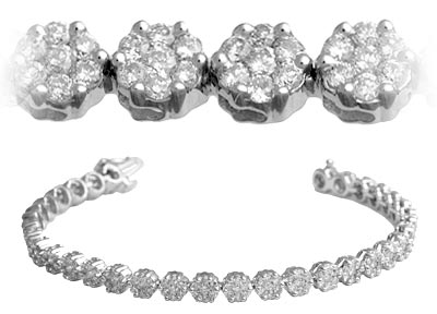 Diamond Cluster Flower Bracelet