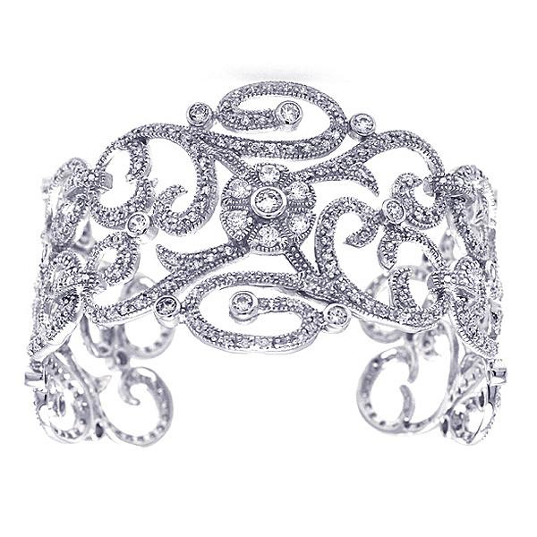 Antique CZ Bangle Bracelet