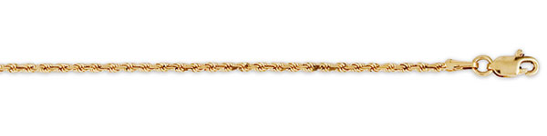 2mm 14K Gold Diamond Cut Rope Chain