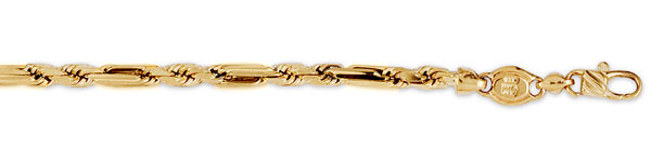 4mm 14K Gold Milano Rope Chain