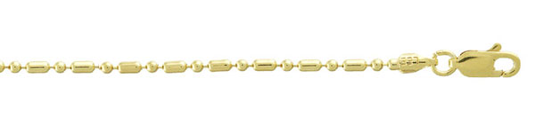 1mm 14K Gold Ball Bar Chain