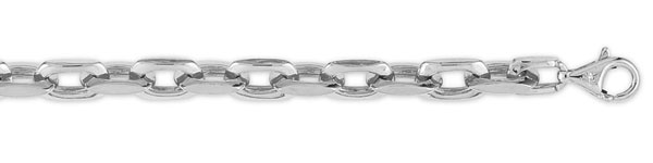 6mm 14k White Gold Bullet Link Chain