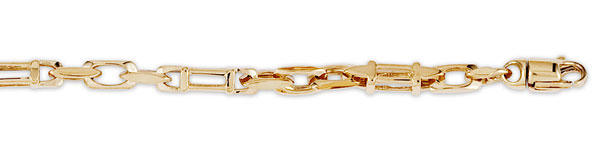 5mm 14K Gold Designer Bullet Link Chain