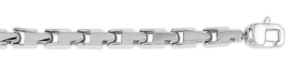 heavy White Gold Square Bullet Link Chain