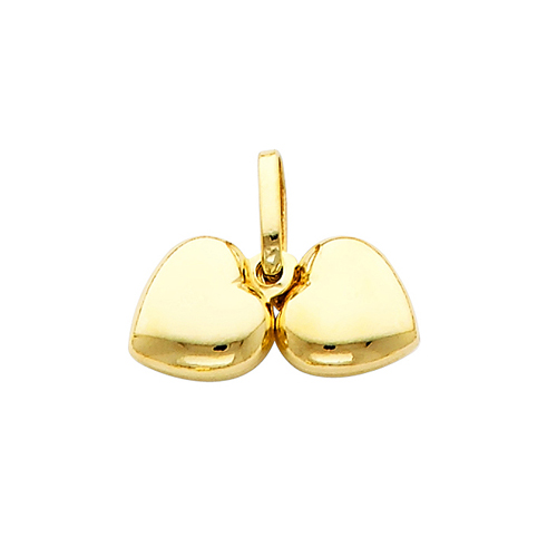 14K Small Two Hearts Pendant