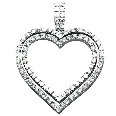 Fancy CZ Heart Charm