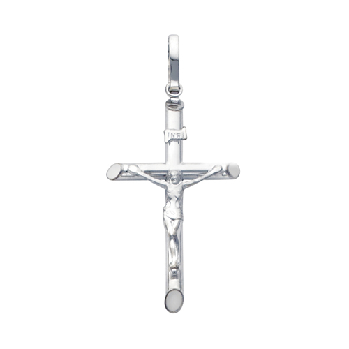 Small 14K White Gold Crucifix