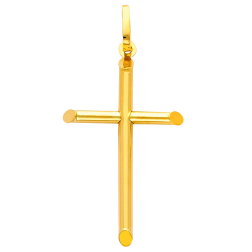 Large 14K Yellow Gold Classic Cross Pendant