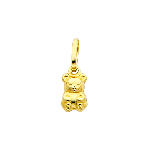 14K Yellow Gold  Teddy Bear Charm Pendant
