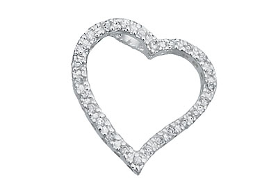 Silver Heart CZ Pendant