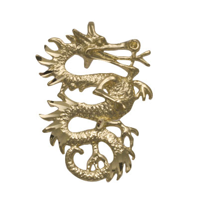 14k Yellow Gold Dragon Pendant