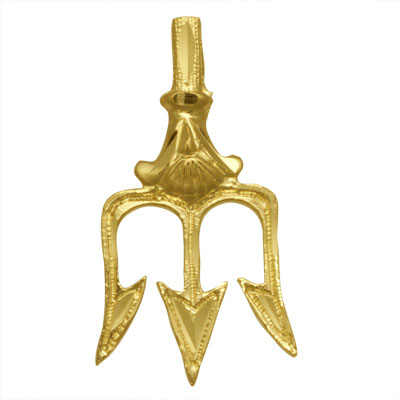 Yellow Gold Neptunes Trident Pendant