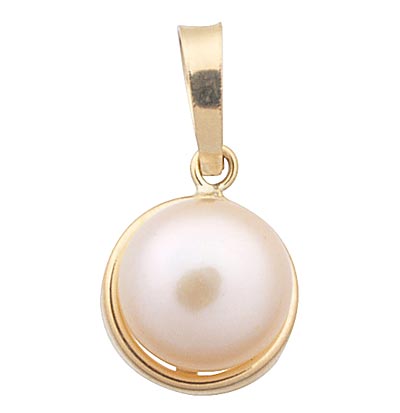 14k Yellow Gold Pink Pearl Charm