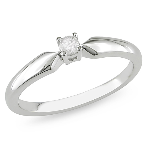 Sterling Silver 0.10 CTW Diamond Solitaire Ring
