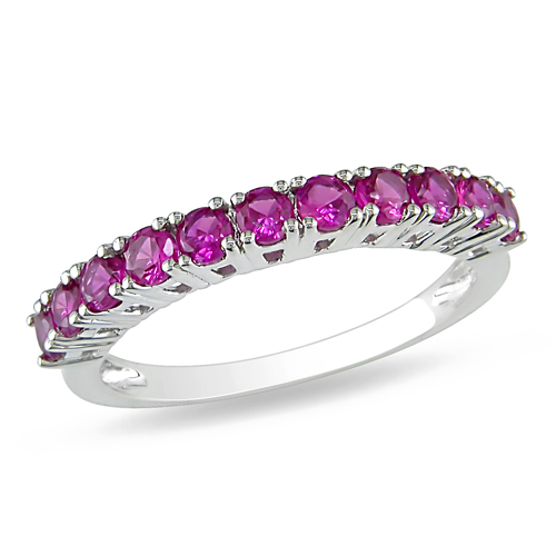 Sterling Silver 7/8 CT TGW Synthetic Ruby Fashion Ring
