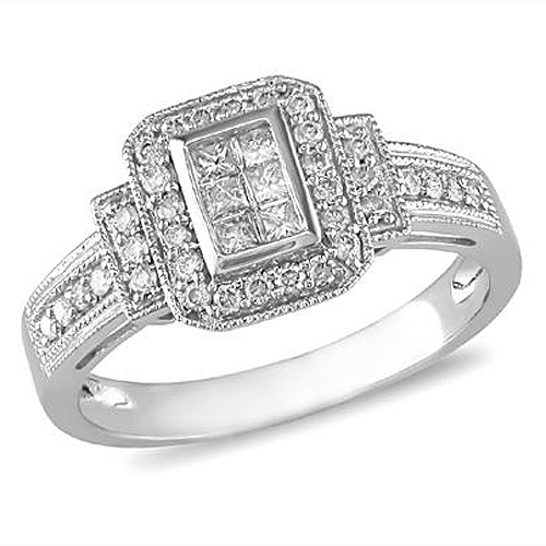 14K White Gold 0.33 ctw Diamond Fashion Ring