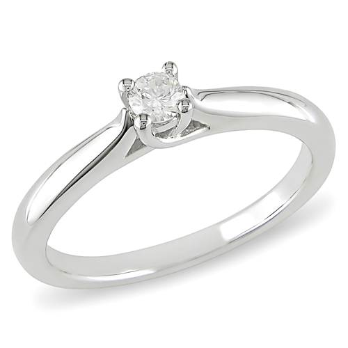 Sterling Silver 1/6 CTW Diamond Solitaire Ring