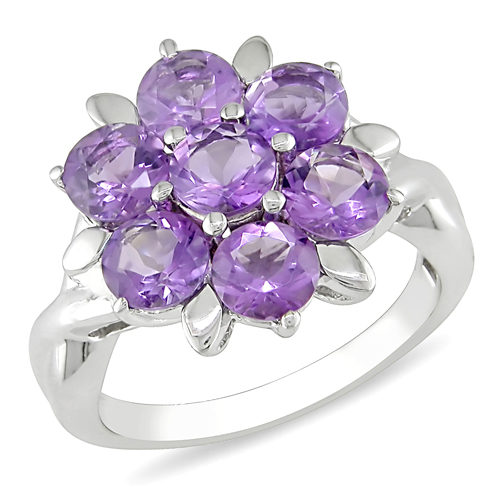 Sterling Silver 3.33 CT TGW Amethyst Fashion Ring