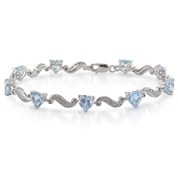 Sterling Silver .02 ctw 8.4 CT TGW Blue Topaz Bracelet