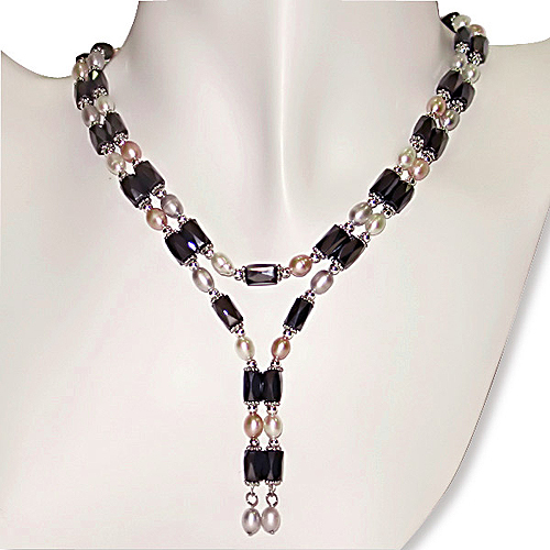 32 Multi-use Wire w/ 4-5mm FW White Pink Grey Rice Pearls Magnetic Hematite F