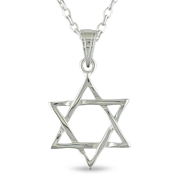 Star of David Silver Pendant with 18 Silver Chain