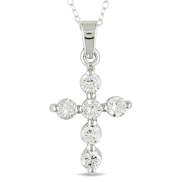 Sterling Silver 2.16 CT TGW Cubic Zirconia Religious Pendant