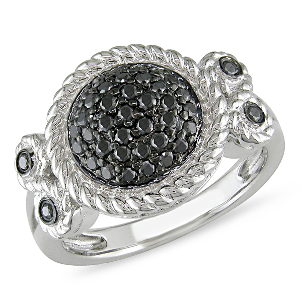 Sterling Silver 0.50 ctw Black Diamond Fashion Ring