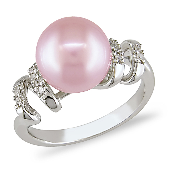 Sterling Silver 0.05 CTW 9.5mm Freshwater Pearl Fashion Ring