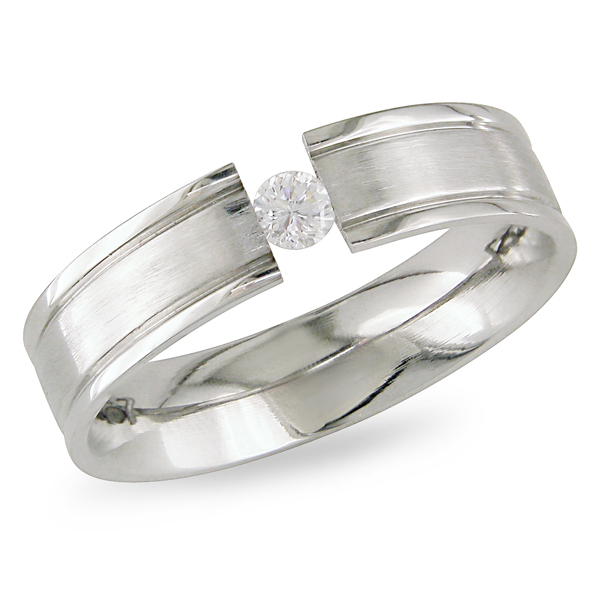 Stainless Steel 0.16 ct Solitaire CZ Ring