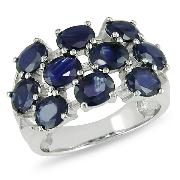 Sterling Silver 4 CT TGW Sapphire Cocktail Ring