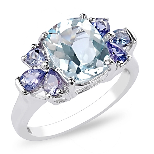 Sterling Silver 4.60 CT TGW Blue Topaz Tanzanite Fashion Ring