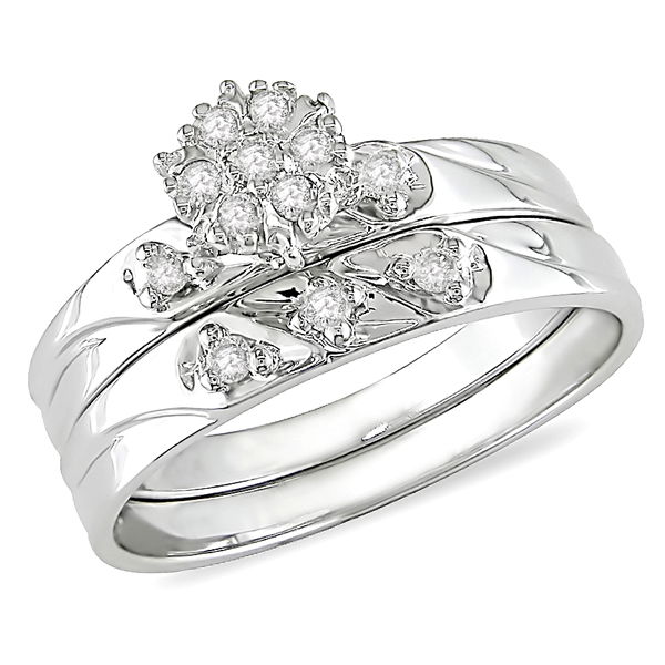 1/7 CT Diamond TW Engagement Ring 14k White Gold GHI I3