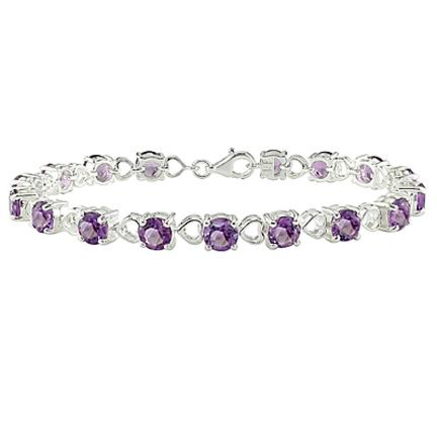 Sterling Silver 12.25 CT TGW Amethyst Bracelet