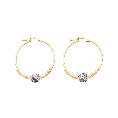 CZ Ball Hoop Earring