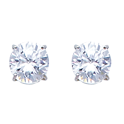 1.00 Carat Birthstone CZ Silver Earrings Different birthstones available