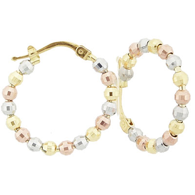 Faceted Beaded Hoops