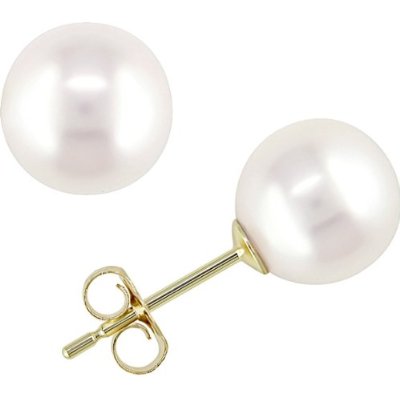 8 - 8.5 MM Freshwater Pearl Stud Earrings 14k Gold Yellow 14k Gold Yellow