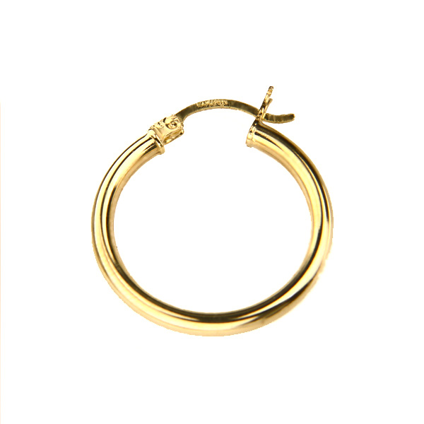 14k Yellow Gold 2.5mm Hoops Earrings 33mm jewelry