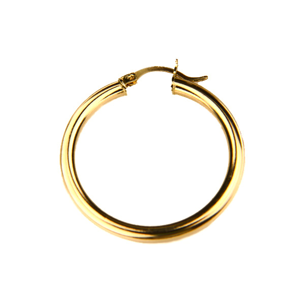 14k Yellow Gold 3.5mm Hoops Earrings 39mm jewelry