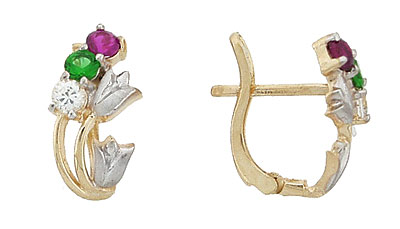 Tri Color Flower Earrings